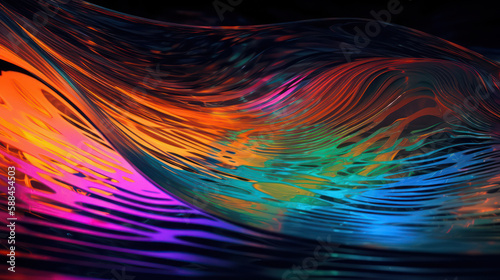 Radiant Ripples: A Close-up of Iridescent Silk Waves at Dawn