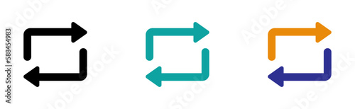 Refresh icon, sync repeat and reload arrow vector icons