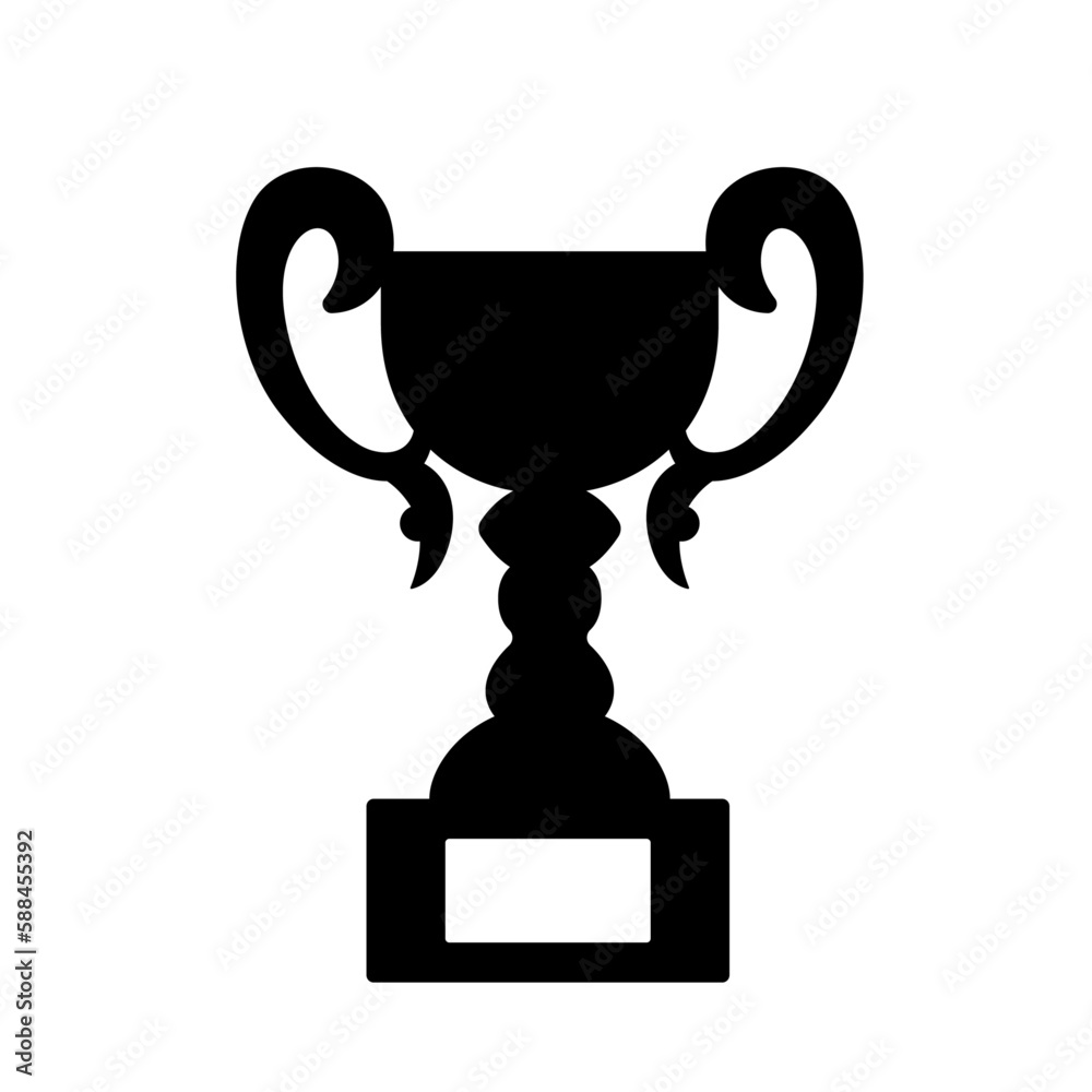 Trophy in Black and white silhouette vector clip art Stock Vector