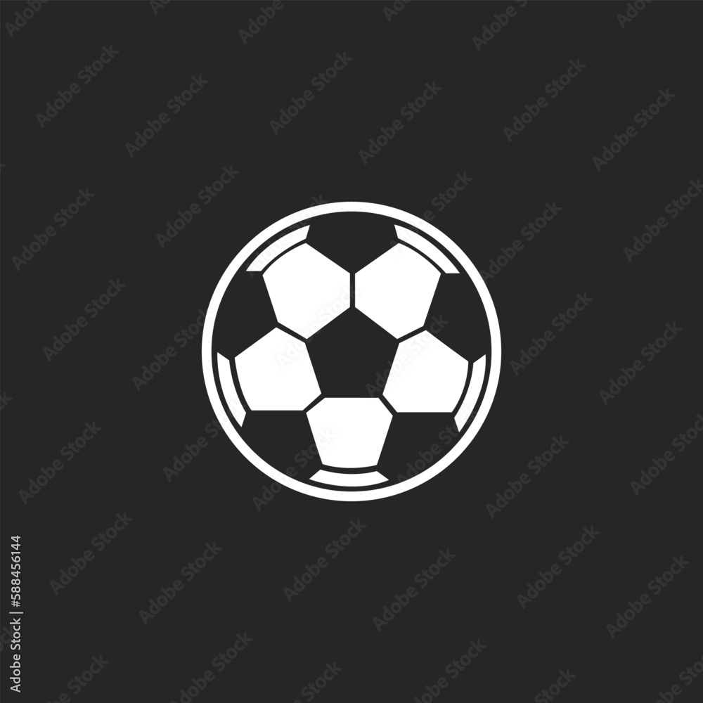 Obraz premium soccer ball icon vector symbol template on black background