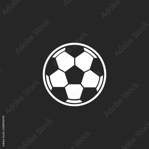soccer ball icon vector symbol template on black background