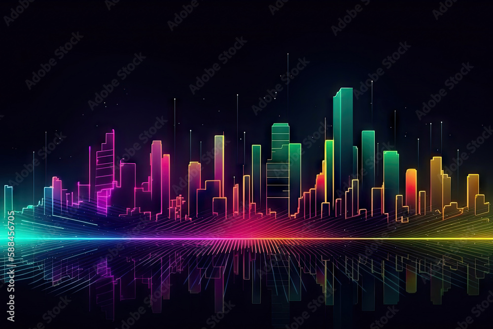 Neon mega city capital towers with futuristic technology background, future modern building virtual reality, night life style concept, digital design, digital technology scene with Generative Ai. Neon mega city capital towers with futuristic technology background, future modern building virtual reality, night life style concept, digital design, digital technology scene with Generative Ai.
