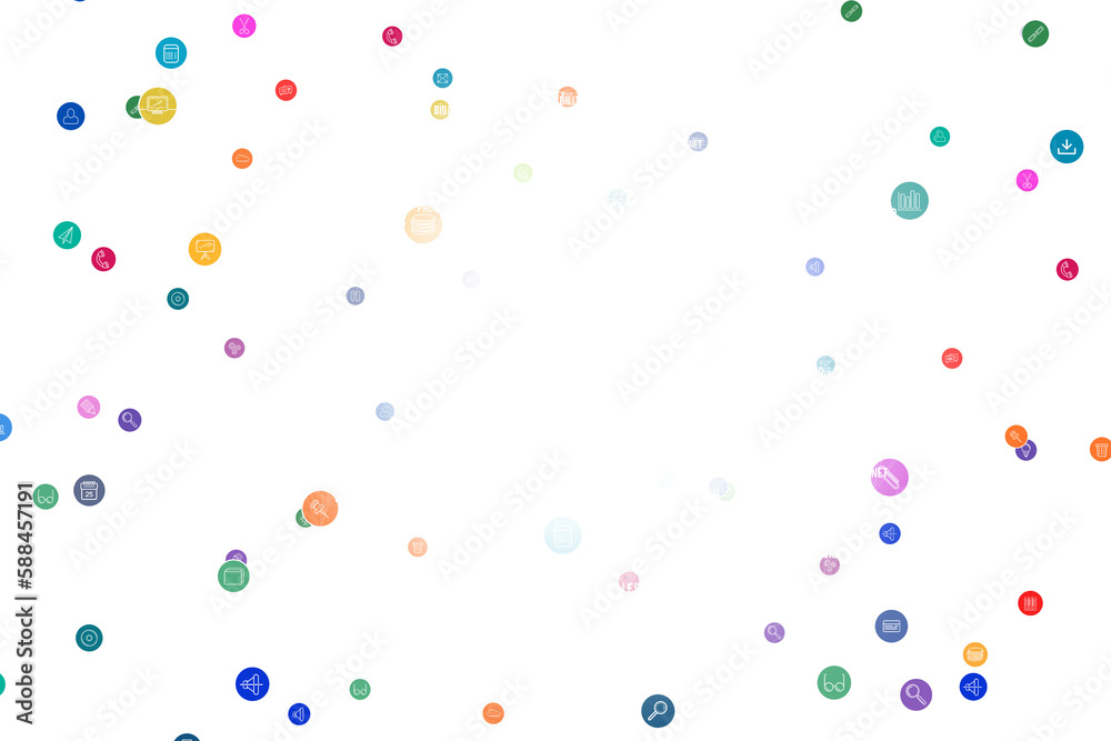 Colorful computer icons Colorful computer icons