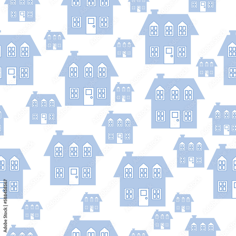 Illustration house background that repeats and seamless