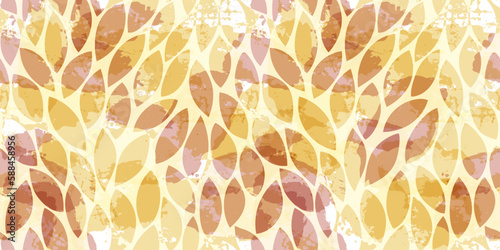 Watercolor leaves seamless vector pattern. leaves background, textured jungle print