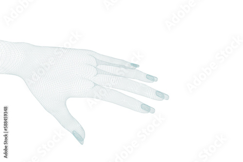 3d illustration image of white human hand 