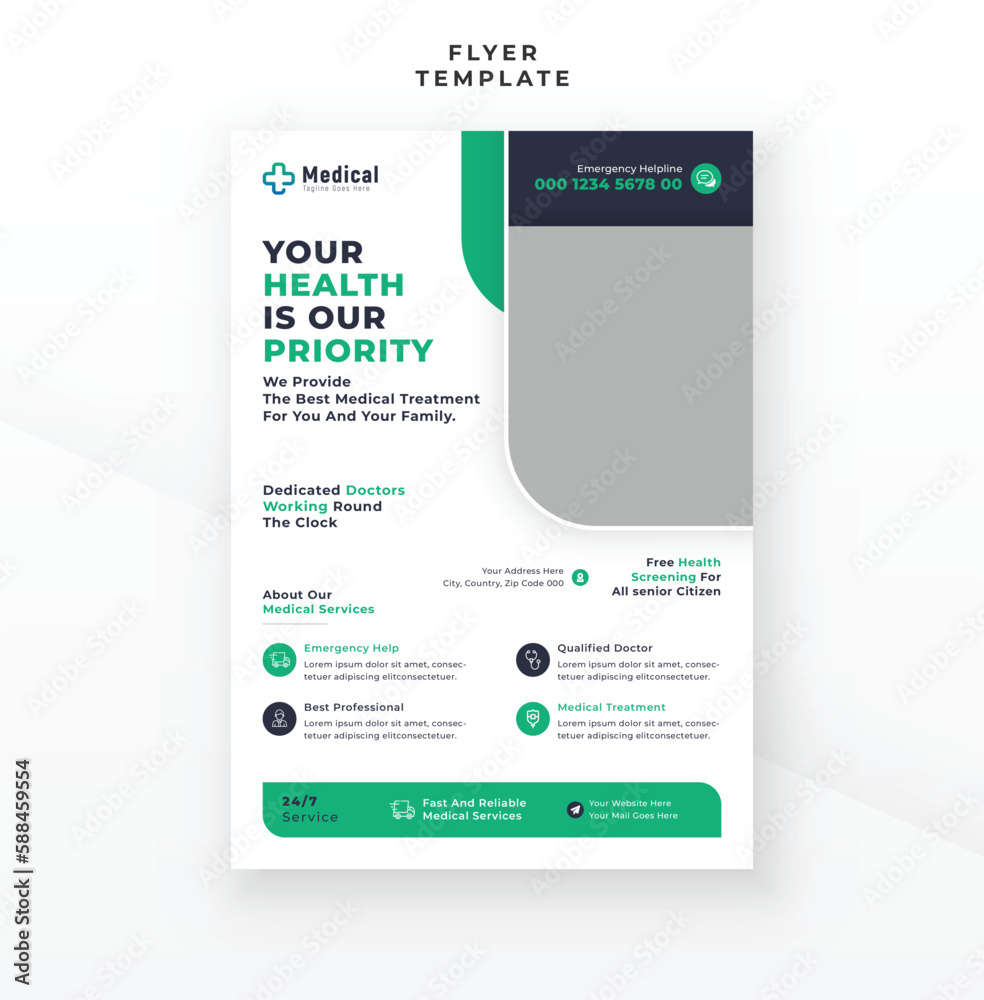 Medical healthcare treatment flyer poster design, medicine brochure report pamphlet leaflet template Medical healthcare treatment flyer poster design, medicine brochure report pamphlet leaflet template