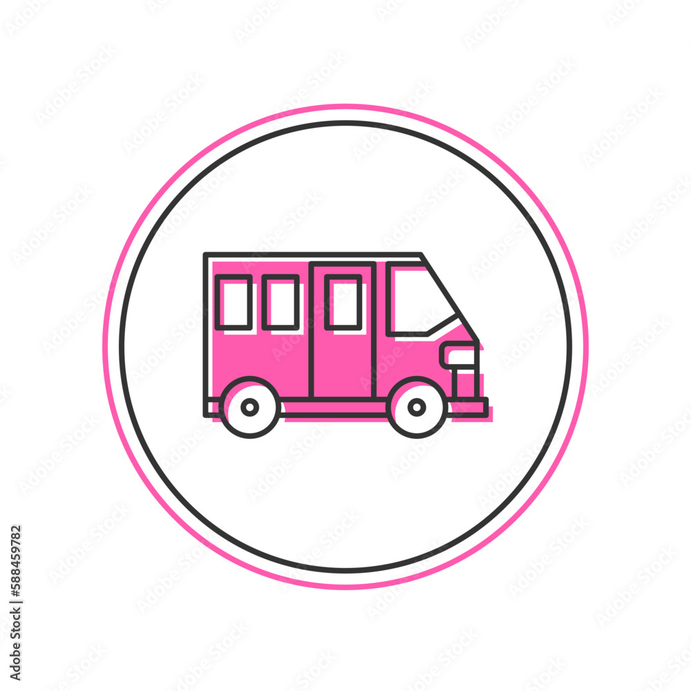 Filled outline School Bus icon isolated on white background. Public transportation symbol. Vector Filled outline School Bus icon isolated on white background. Public transportation symbol. Vector