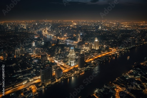 city at twilight Generative AI © FryArt Studio