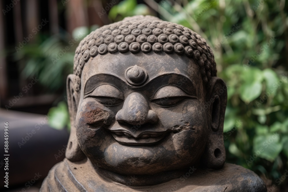 Head Smiling Buddha Generative AI