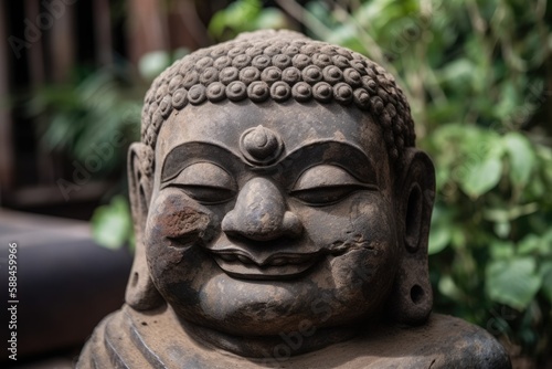 Head Smiling Buddha Generative AI