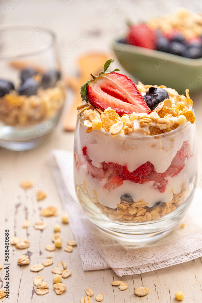 Parfait trifllé frutas y yoghurt Parfait trifllé frutas y yoghurt