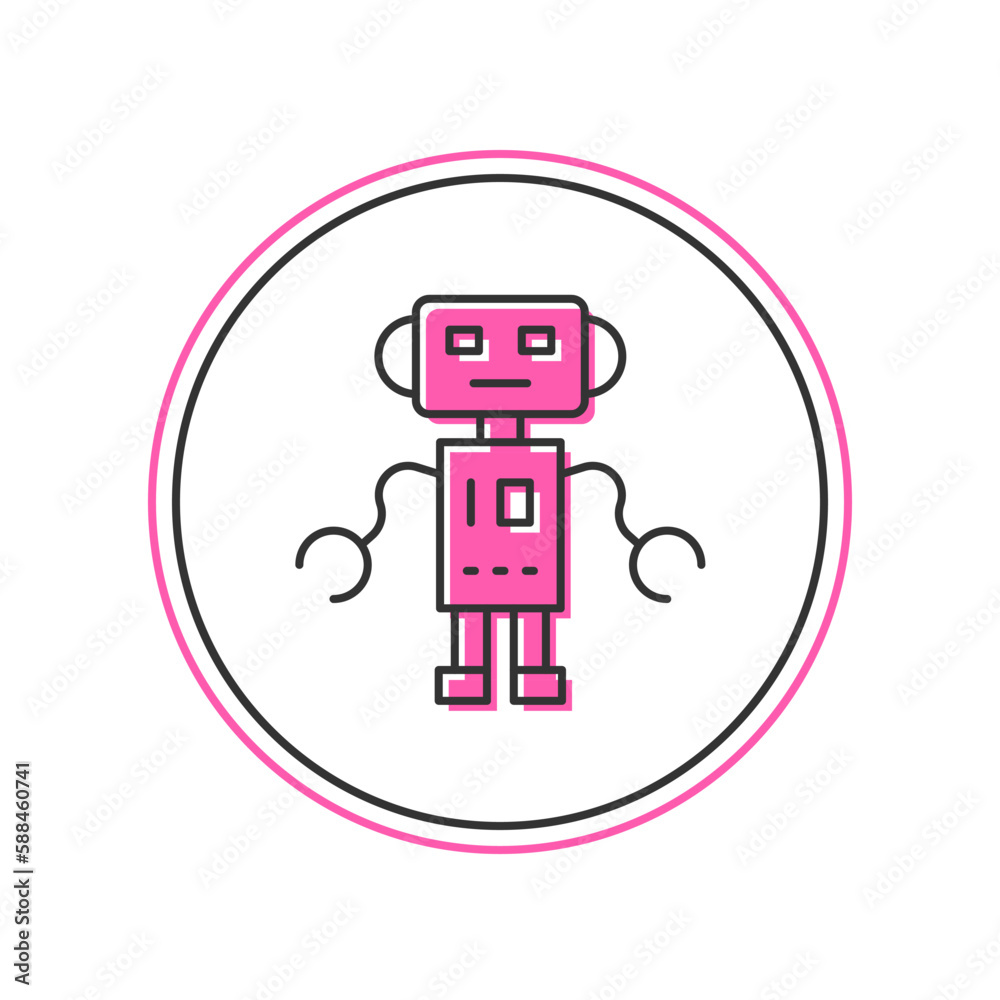 Filled outline Robot toy icon isolated on white background. Vector Filled outline Robot toy icon isolated on white background. Vector
