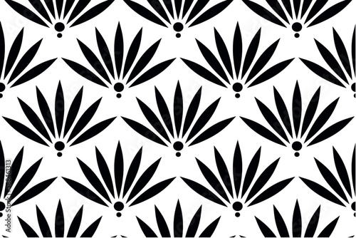 art deco floral ornament seamless pattern