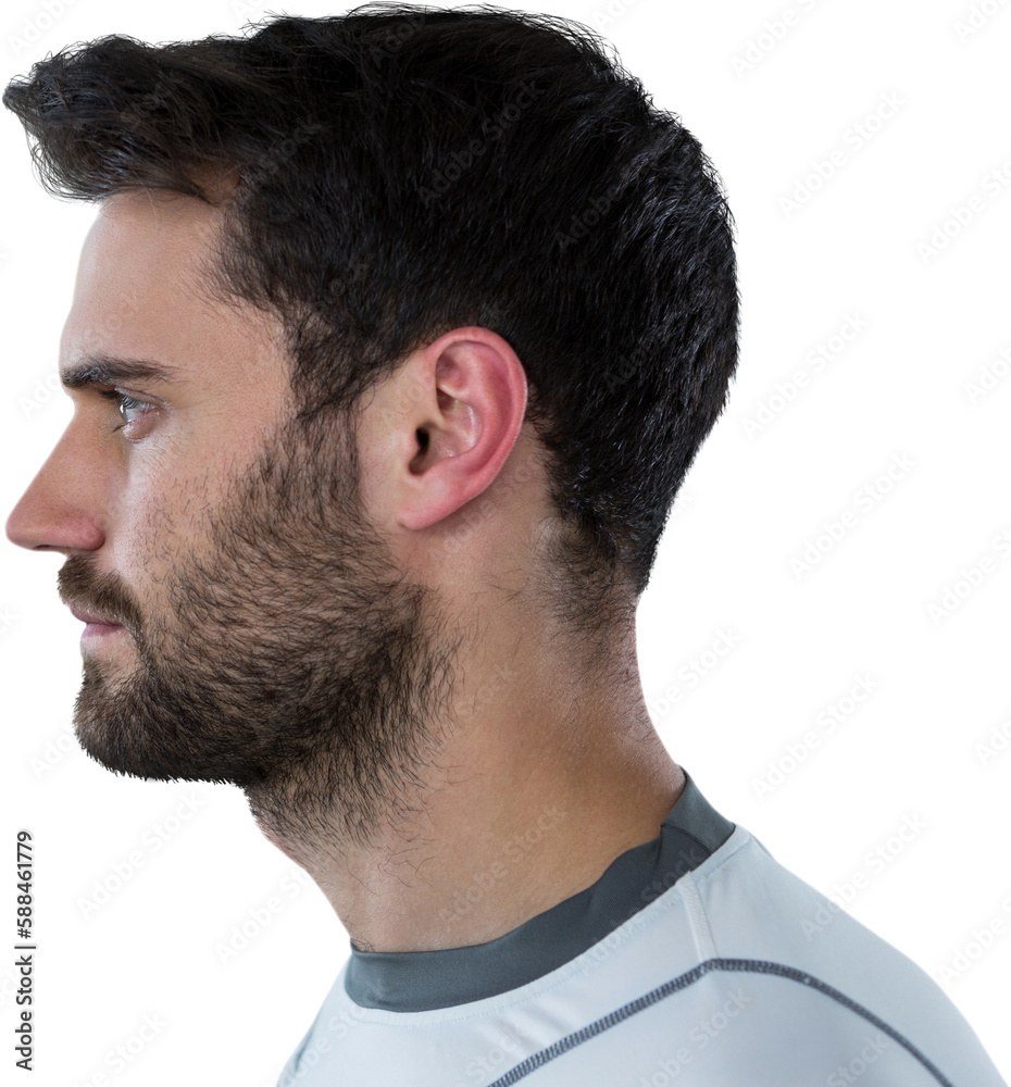 Profile view of serious man Profile view of serious man