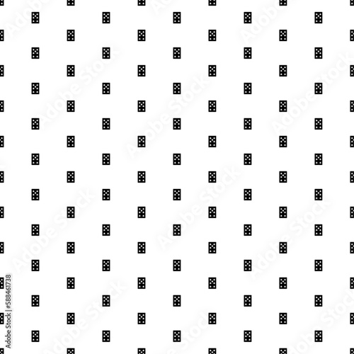 Square seamless background pattern from geometric shapes. The pattern is evenly filled with black seven of clubs playing cards. Vector illustration on white background