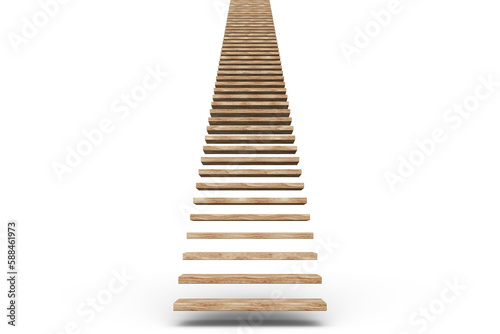 Digital composite image of staircase moving up