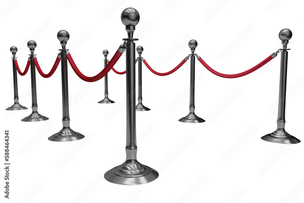 Queue barrier on white background Queue barrier on white background