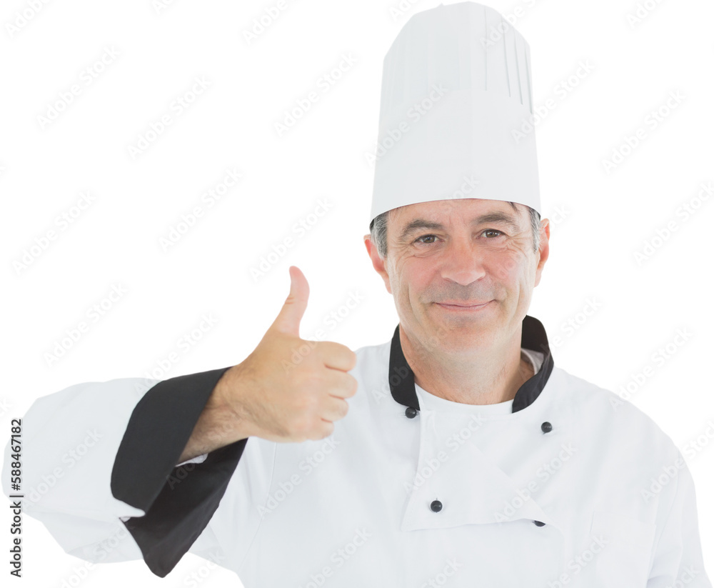Portrait of on a chef having thumbs up Portrait of on a chef having thumbs up