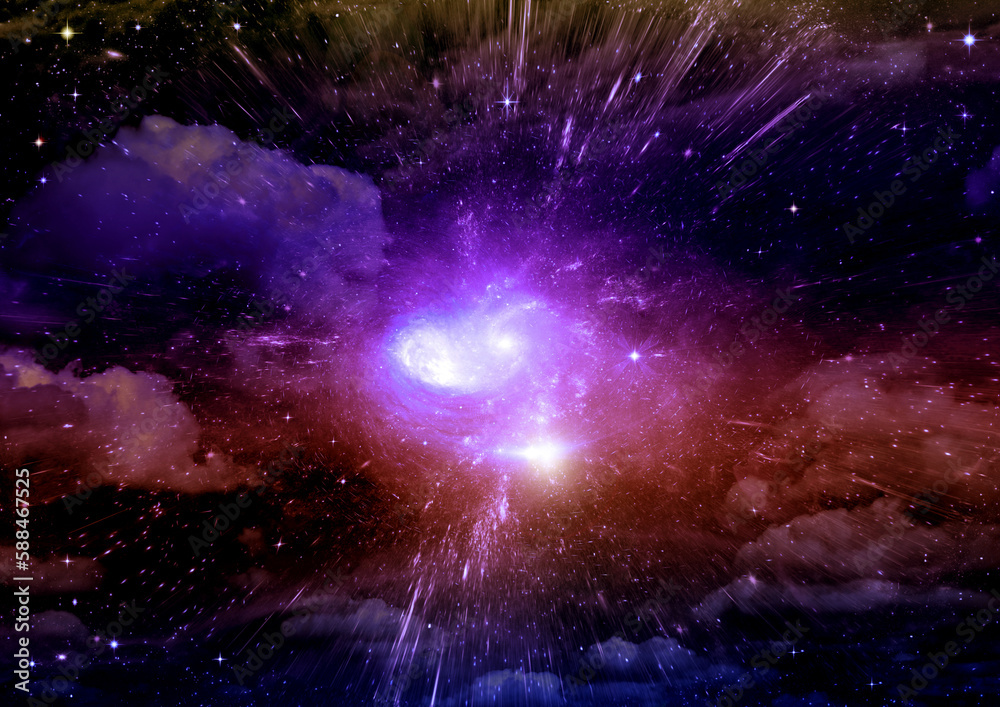 galaxy in a free space. 3D rendering