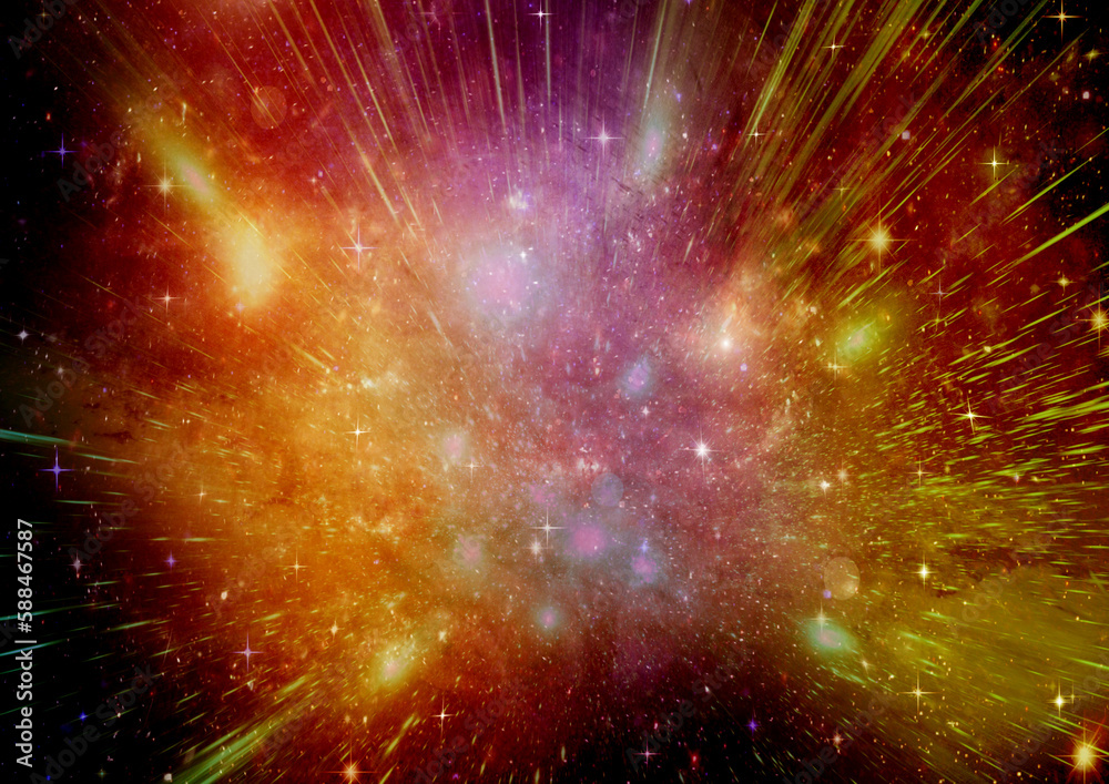 galaxy in a free space. 3D rendering
