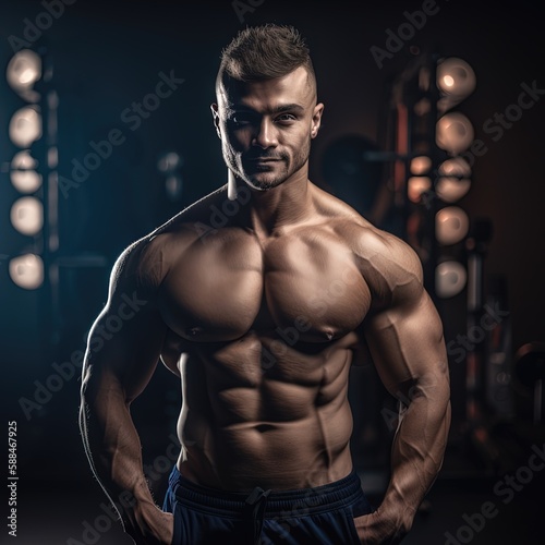 Portrait Of A Mature Physically Fit Man Showing His Well Trained Body © Fotostockerspb