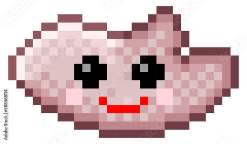Smile shape icon pixel art. Vector illustration.	