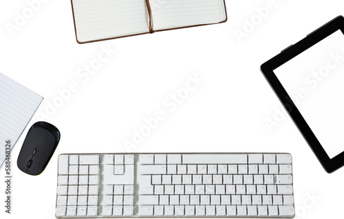 Digital tablet, keyboard, mouse, diary and notepad