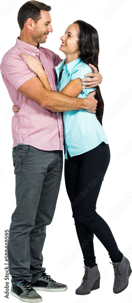 Obraz premium Smiling couple hugging