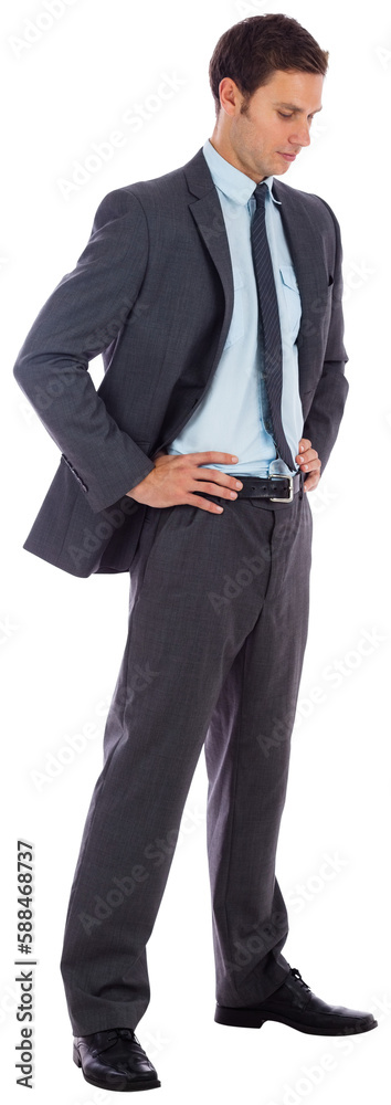 Serious businessman with hands on hips Serious businessman with hands on hips