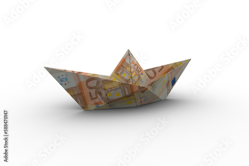 Boat made from fifty euro