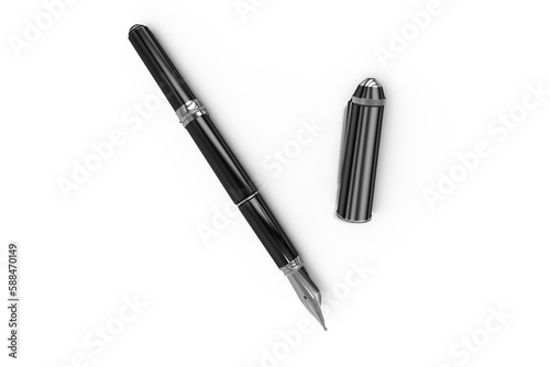 Digital image of black metallic ink pen