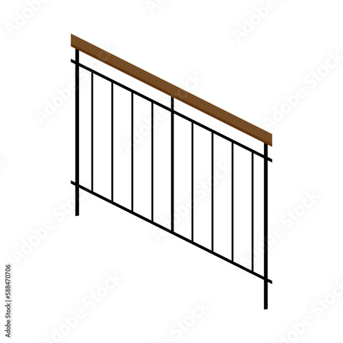 Stairs railing. Trendy modern flat linear vector stairs icon on white background from thin line collection.