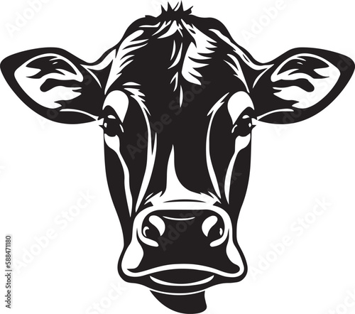 Cow head Vector Illustration, SVG