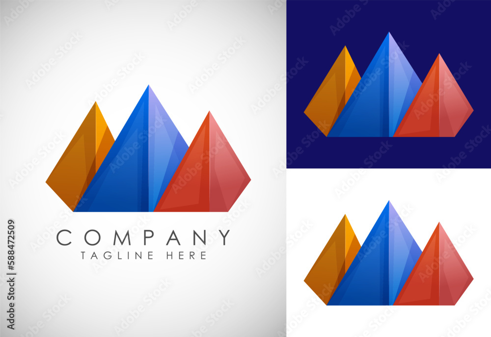 Mountain Logo. Mountain peak summit logo design. Outdoor hiking adventure icon. Vector illustration. Mountain Logo. Mountain peak summit logo design. Outdoor hiking adventure icon. Vector illustration.