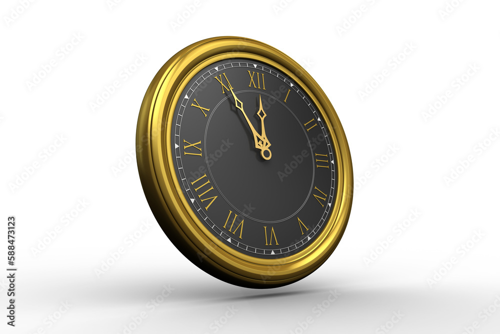 Golden outline clock Golden outline clock