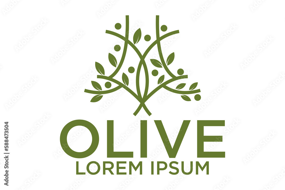 Fototapeta premium Tree vector icon. Nature trees olive vector illustration logo design
