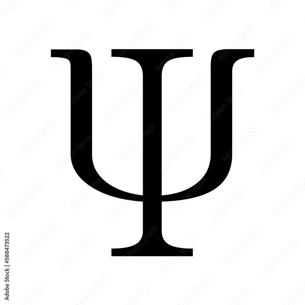 Psi sign over white background Psi sign over white background
