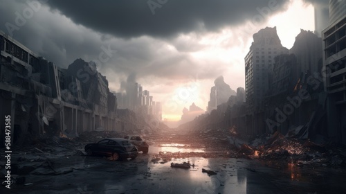Foto Future apocalypse concept. Digital art