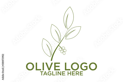 vintage olive branch logo and badge design