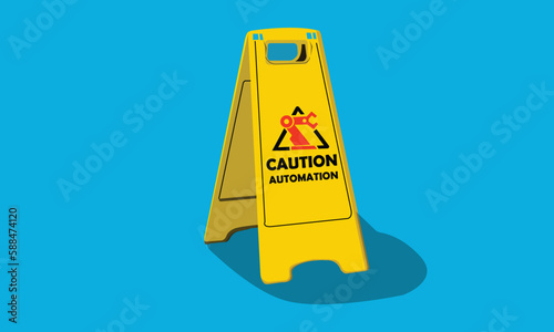 Caution automation Work In Progress Sign Board A Stand and Maintenance Work in Progress sign