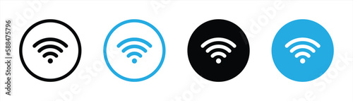 wireless and wifi icon set. internet icon symbol sign collection, vector illustration photo