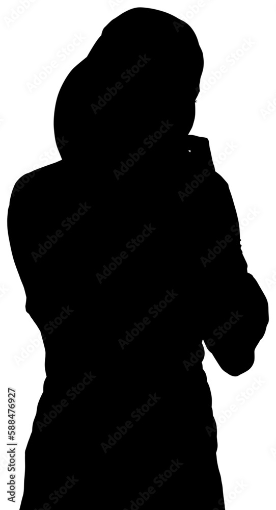Abstract image of silhouette standing woman 