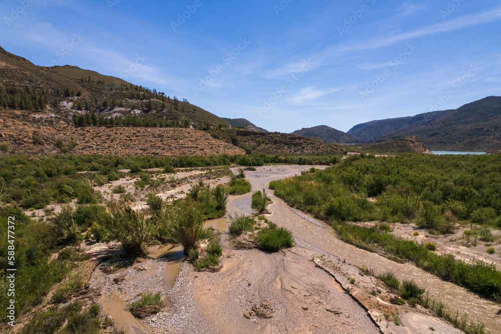 A river between the mountains in the south of Spain