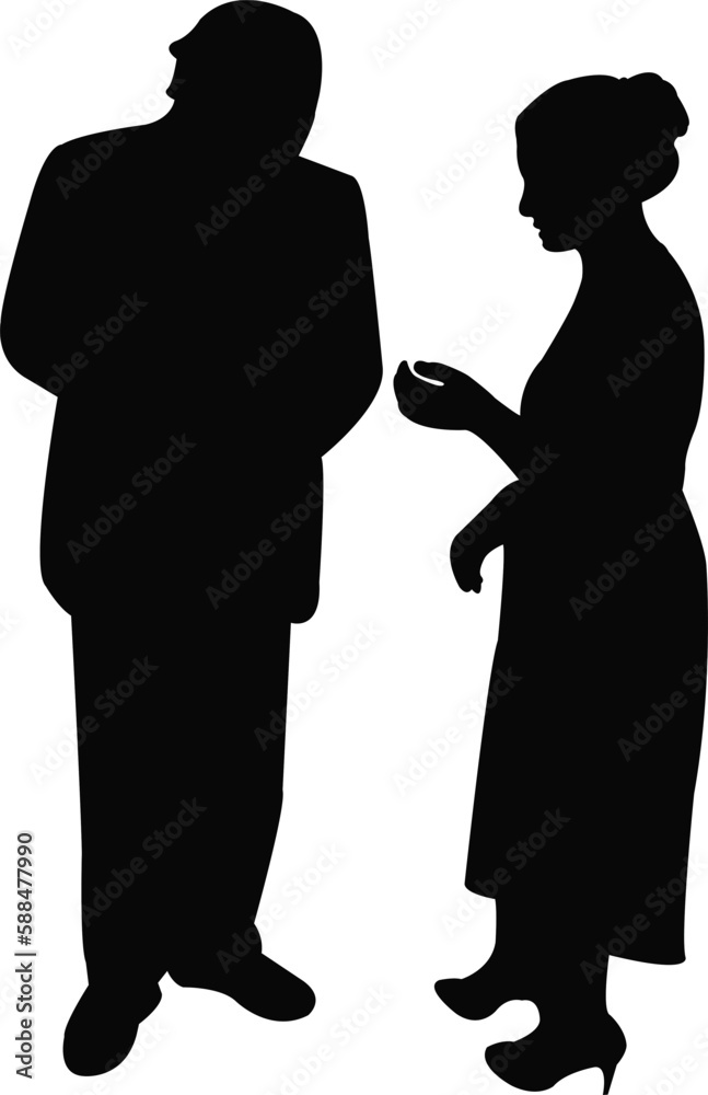 a couple making chat, silhouette vector a couple making chat, silhouette vector