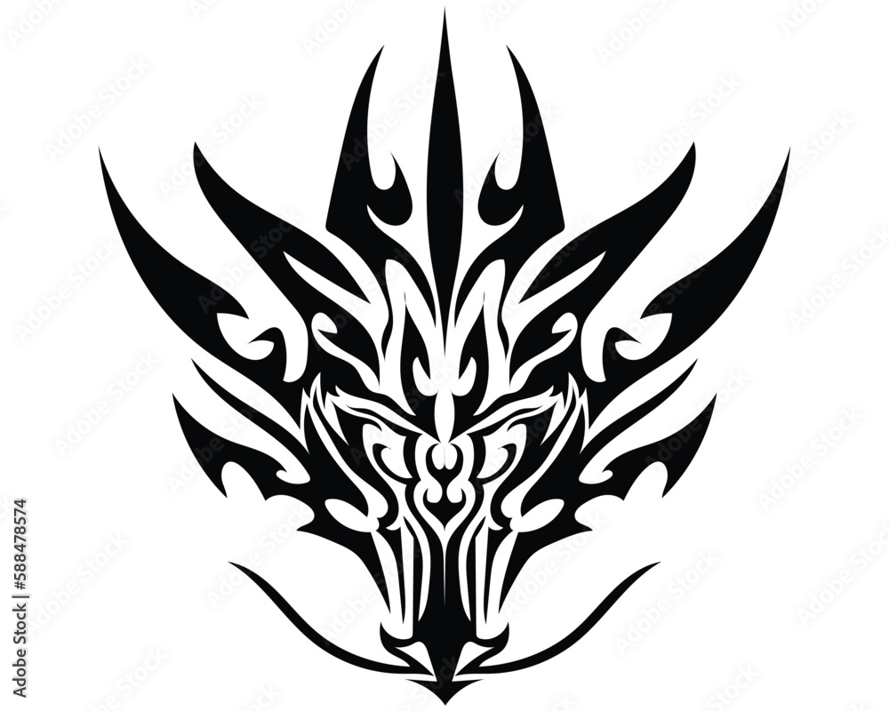 vector design of a black and white tattoo or symbol shaped like a ...