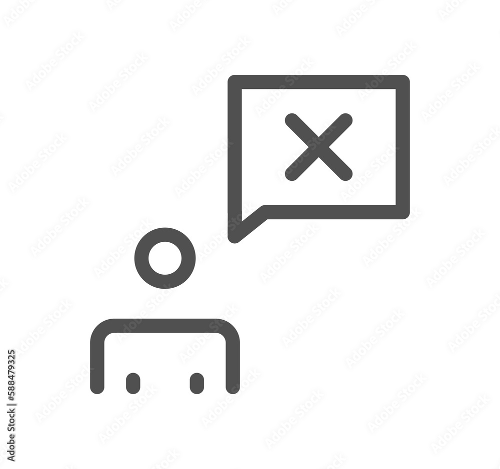 Reject related icon outline and linear symbol.
Reject related icon outline and linear symbol.