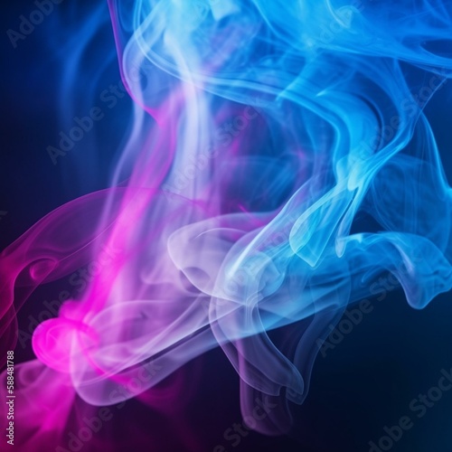 Blue purple pink abstract background. Colorful background with smoke effect with copy space for design. Web banner. Generative AI