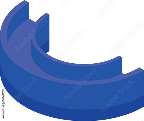 Blue mouthguard icon isometric vector. Dental guard. Care oral