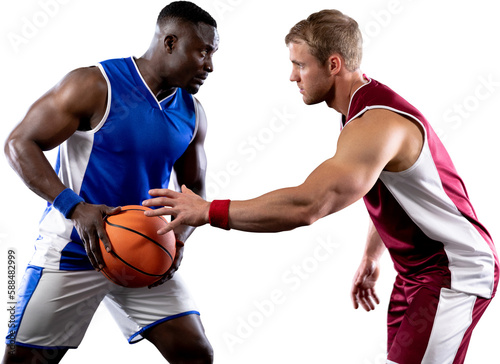 Basketball players in action